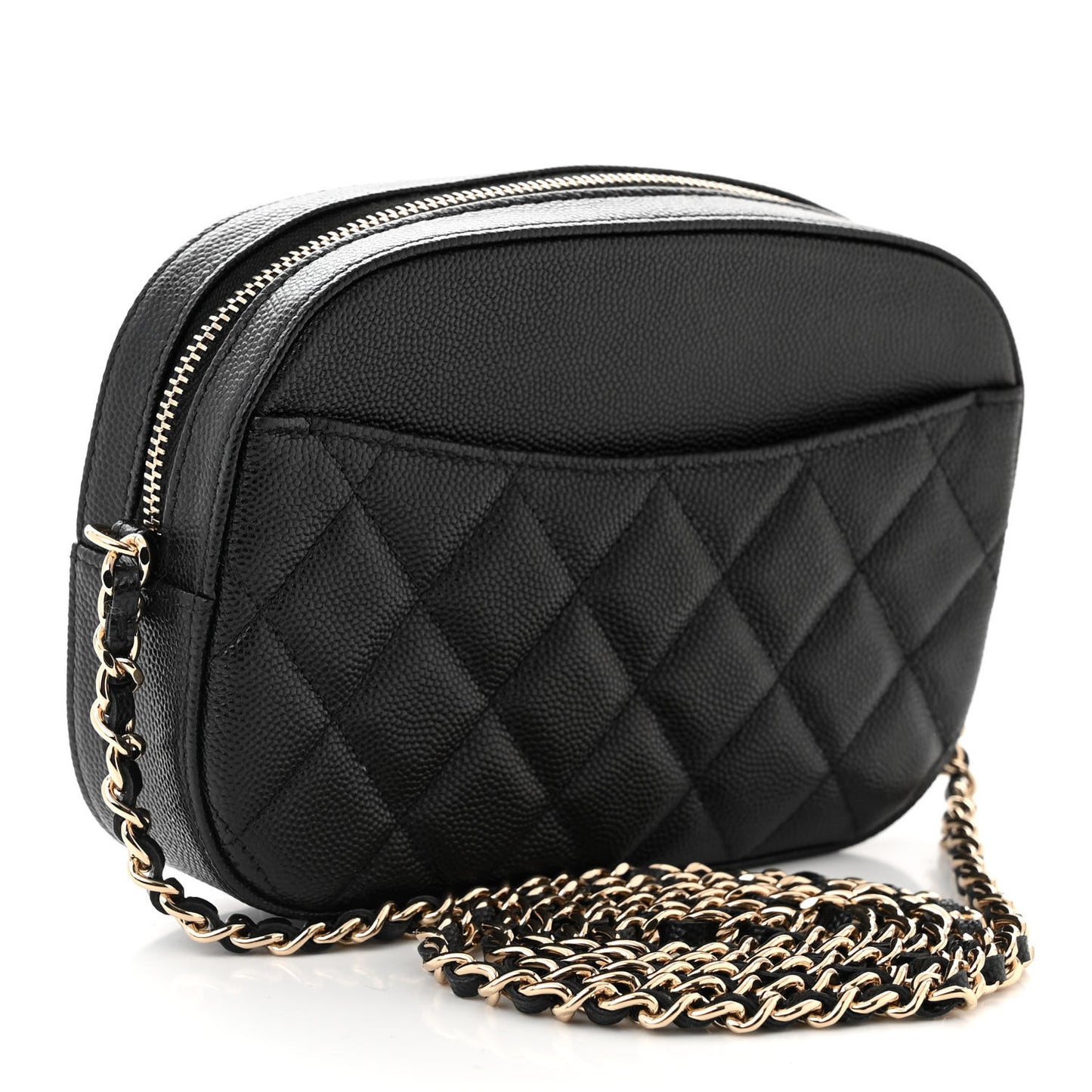 Caviar Quilted Vanity With Chain Black