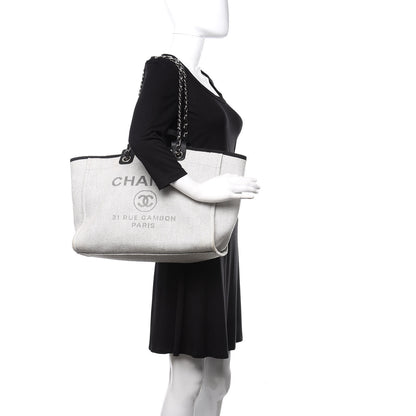 Chanel Canvas Medium Deauville Tote Grey 2 of 14
