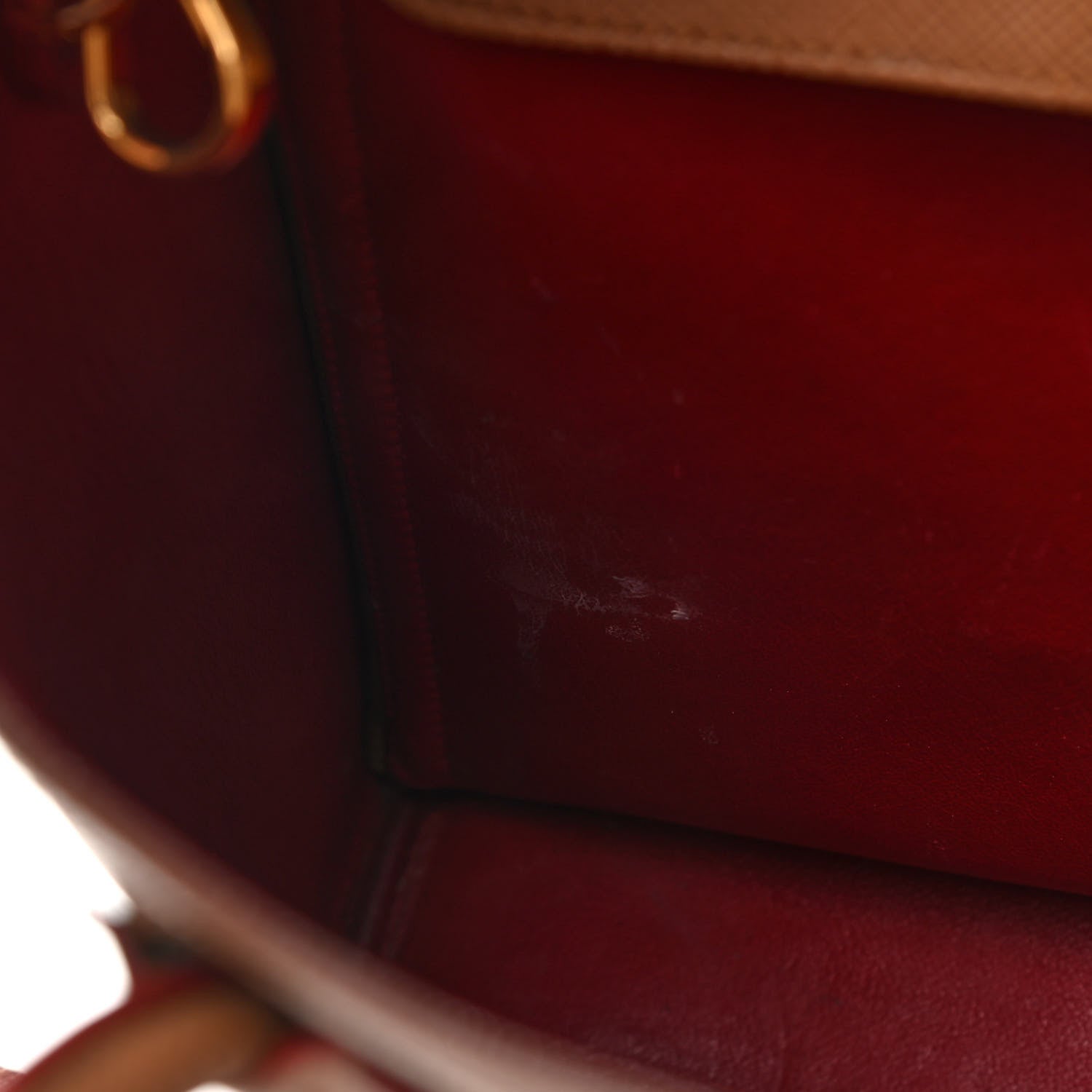 Prada Saffiano Cuir Medium Double Bag Caramel Fuoco 15 of 19
