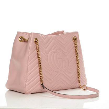 Gucci Calfskin Matelasse Medium GG Marmont Shoulder Tote Bag Perfect Pink 3 of 6