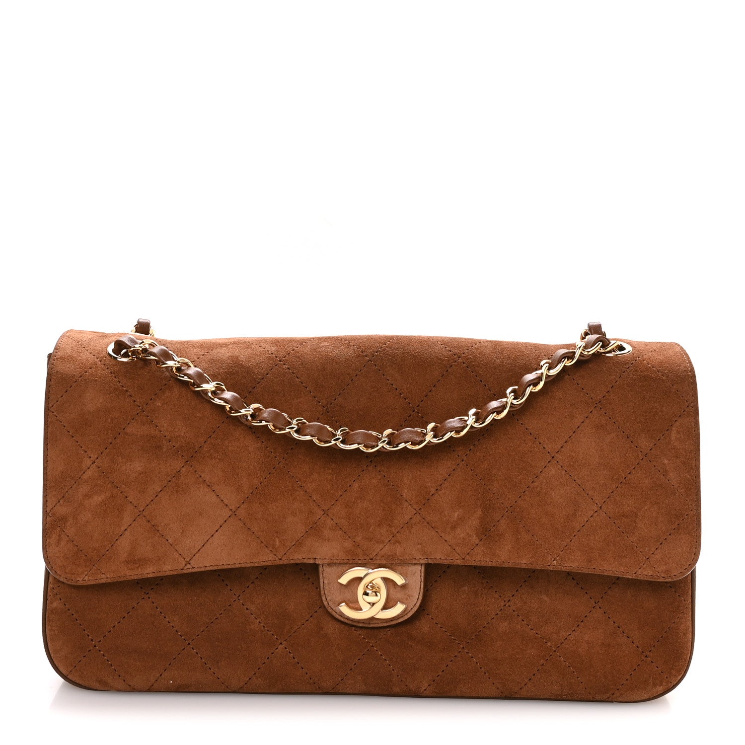 Chanel Suede Calfskin Small Souplissimo Maxi Flap Camel 1923466