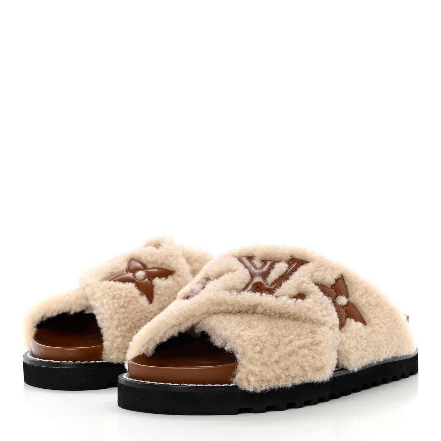 Louis Vuitton Shearling Paseo Flat Comfort Mule 37 Brown 3 of 9