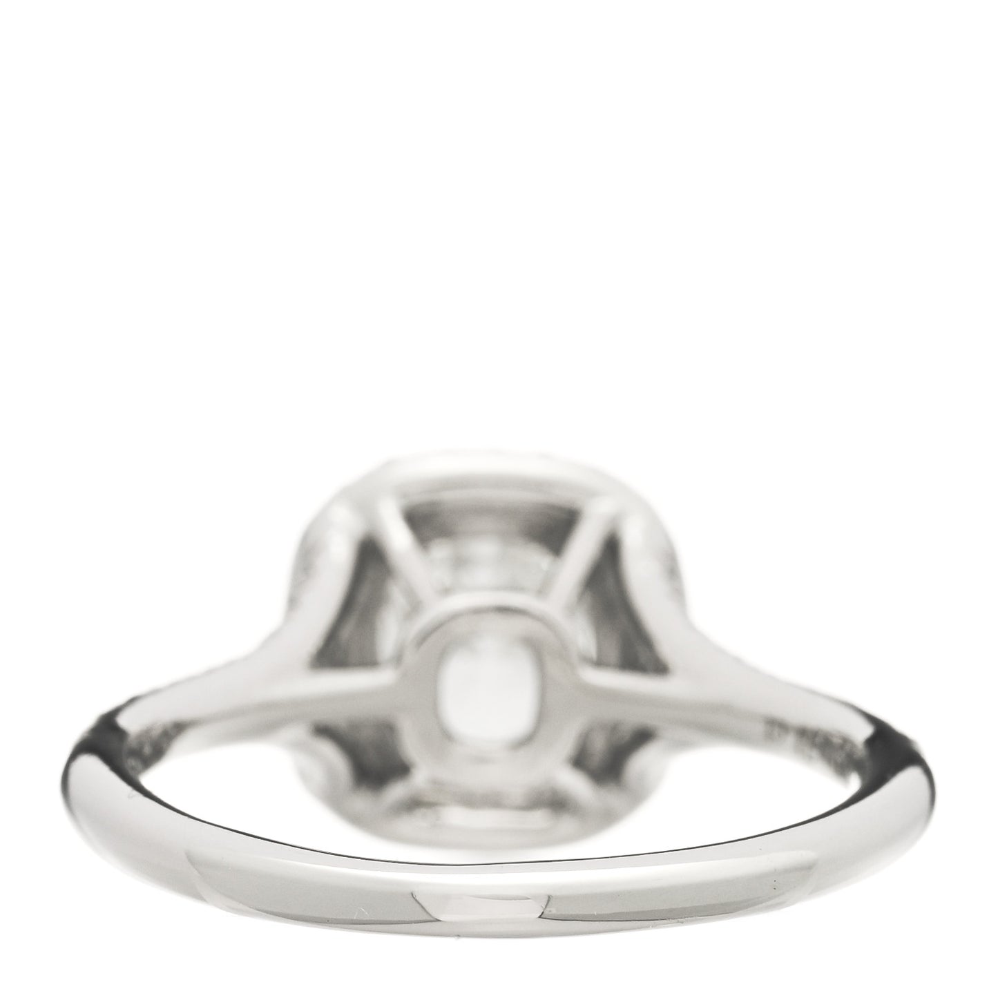 Platinum Diamond .71ct Soleste Cushion Cut Double Halo Engagement Ring 50 5.25