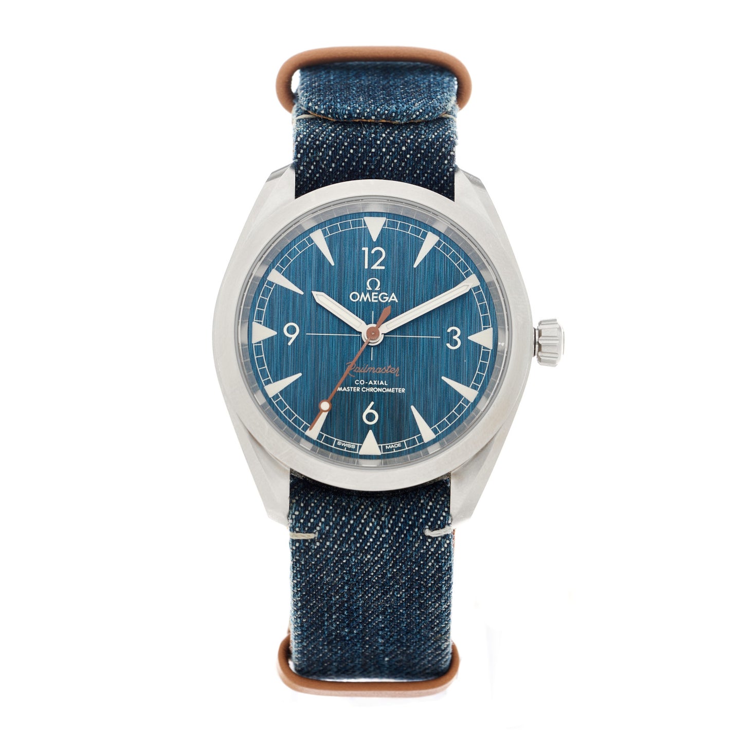 Stainless Steel Fabric 40mm Seamaster Railmaster Co-Axial Automatic Watch Blue 220.12.40.20.03.001