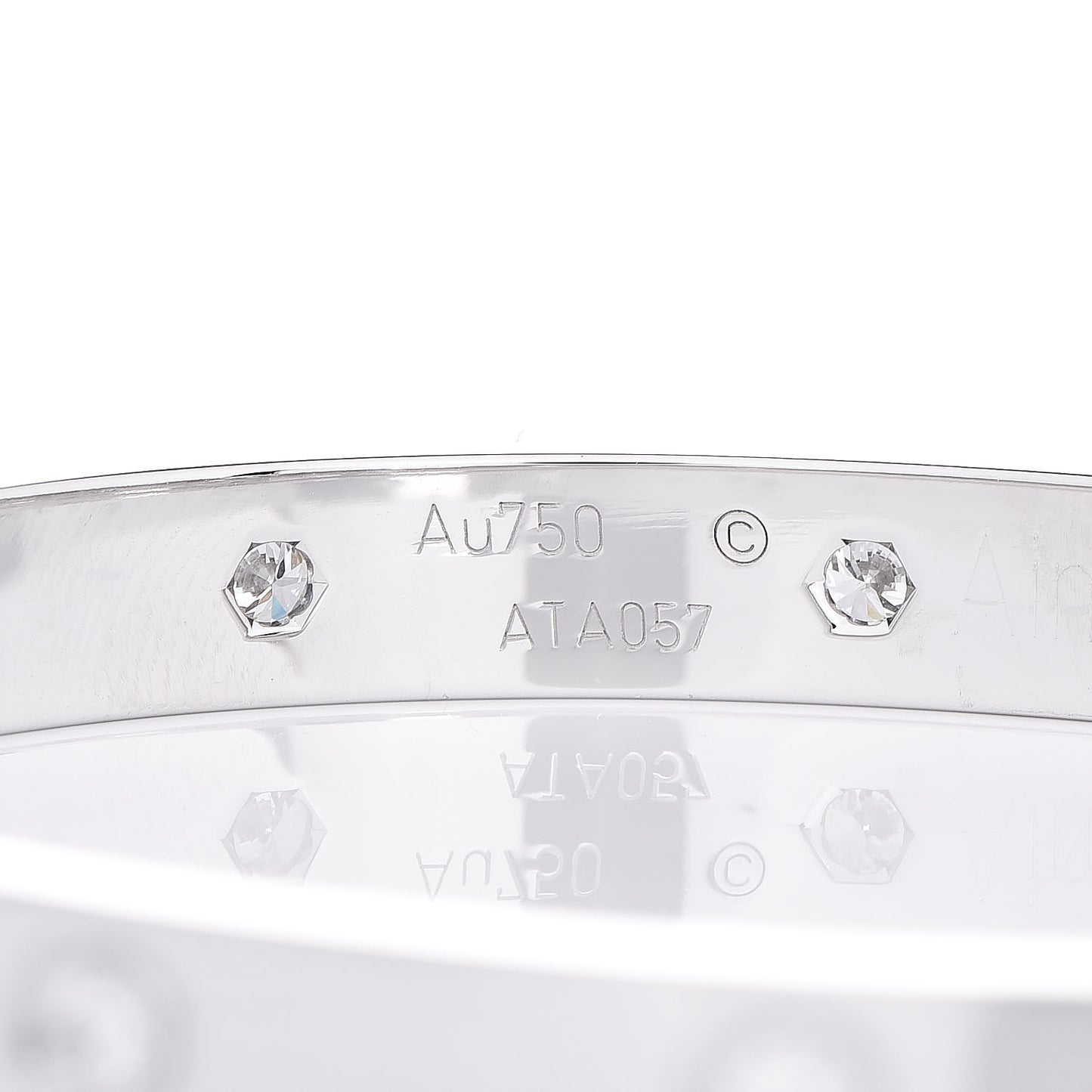 18K White Gold 10 Diamond LOVE Bracelet 18