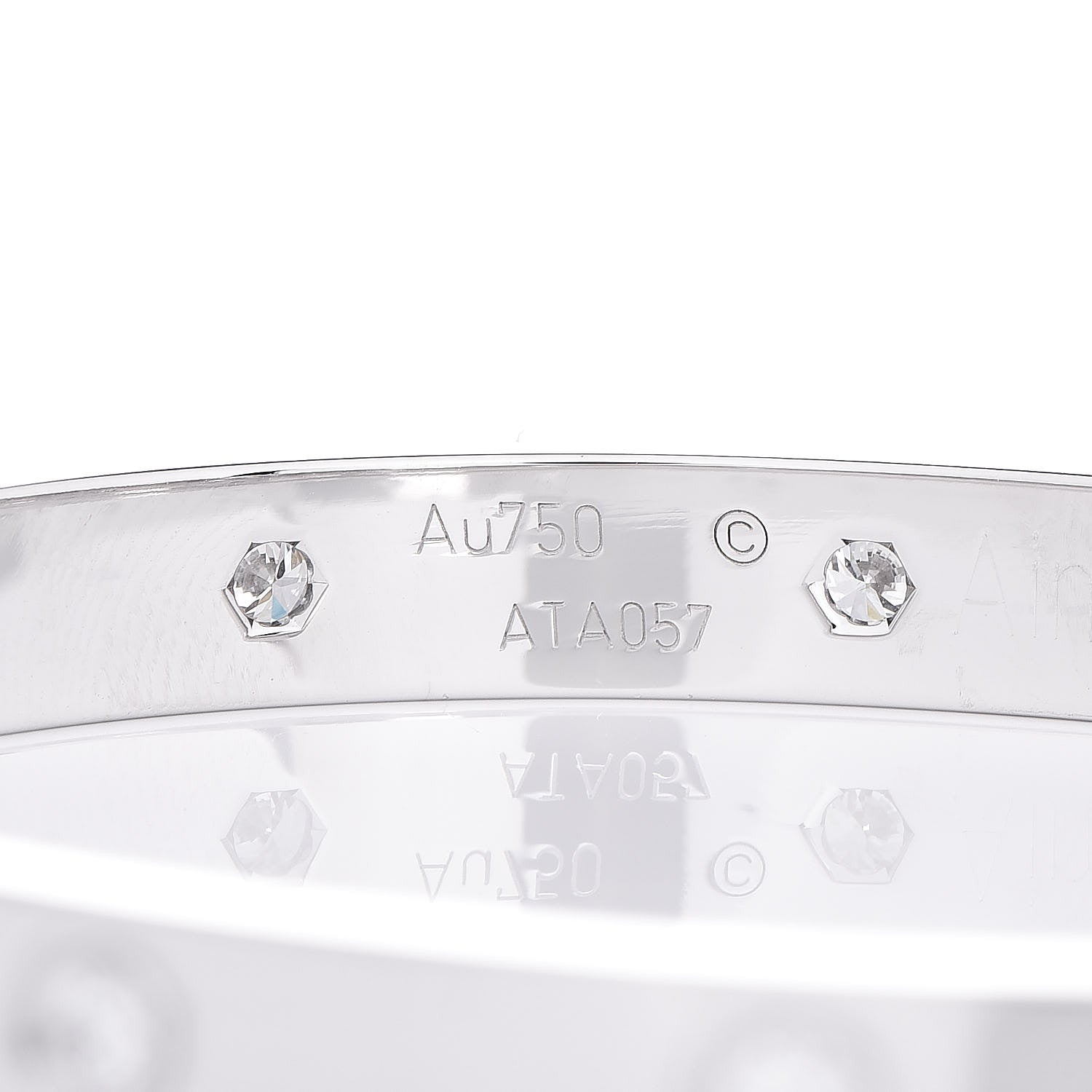 Cartier 18K White Gold 10 Diamond LOVE Bracelet 18 7 of 10