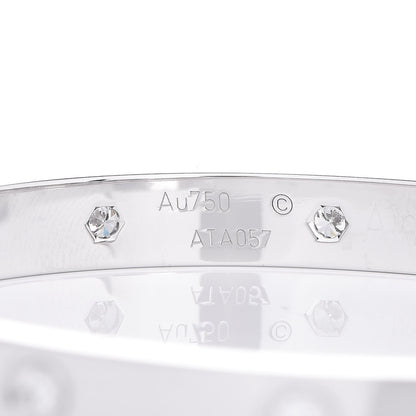 Cartier 18K White Gold 10 Diamond LOVE Bracelet 18 7 of 10
