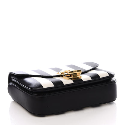 Celine Shiny Calfskin Stripes Small C Bag Black 3 of 8