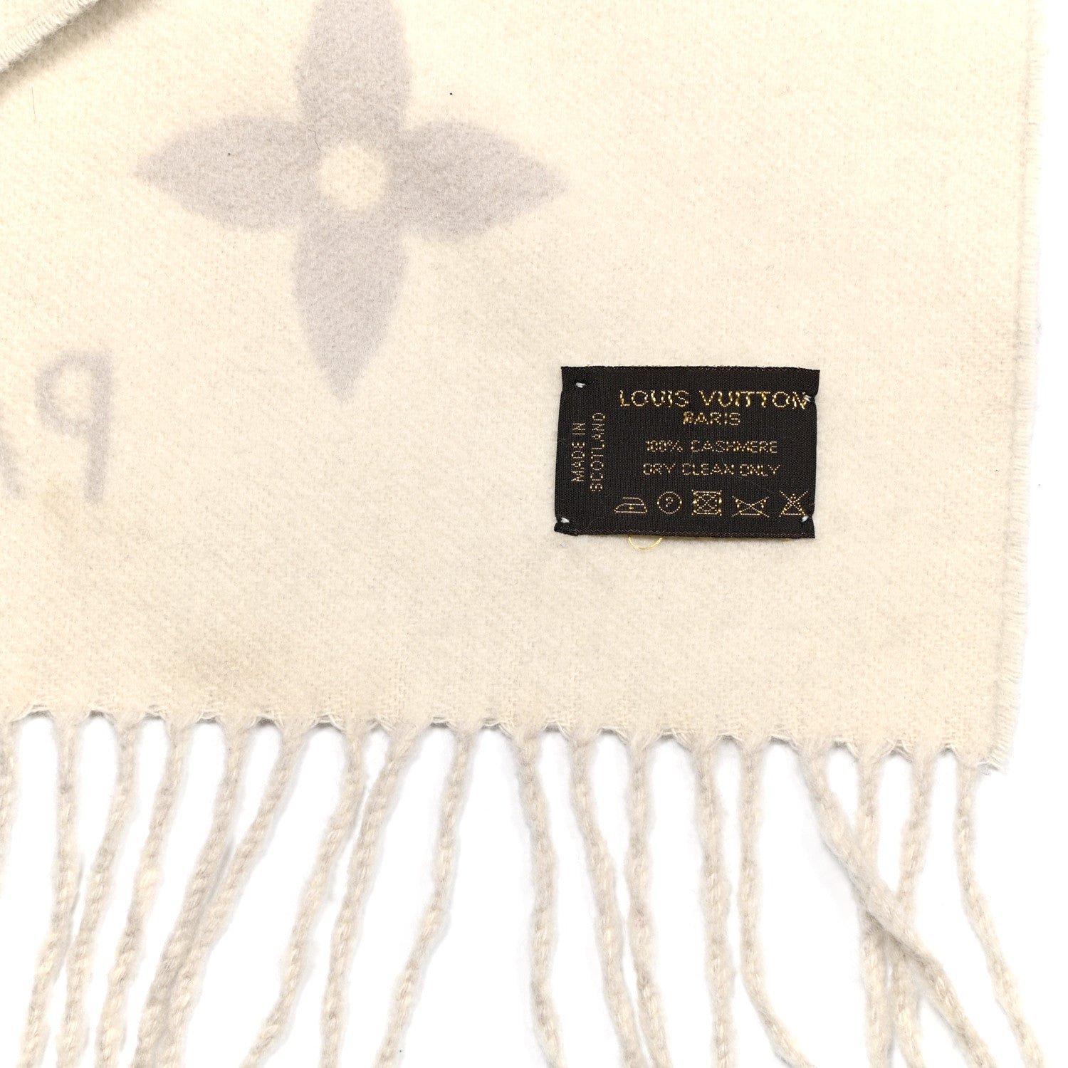 Louis Vuitton Cashmere Monogram Reykjavik Scarf Grey 4 of 4