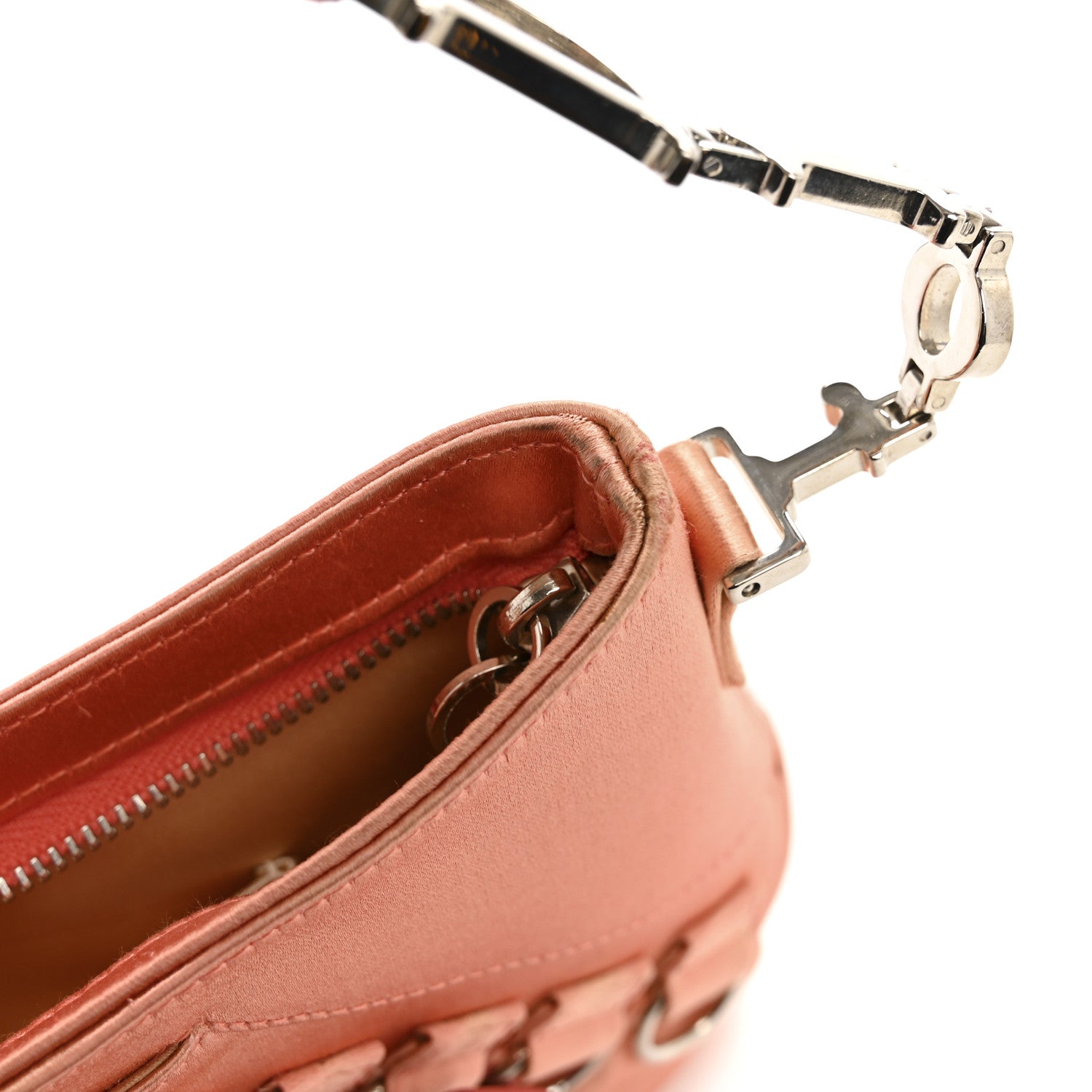 Christian Dior Satin Ribbon Ballet Corset Bag Orange Pink 13 of 14