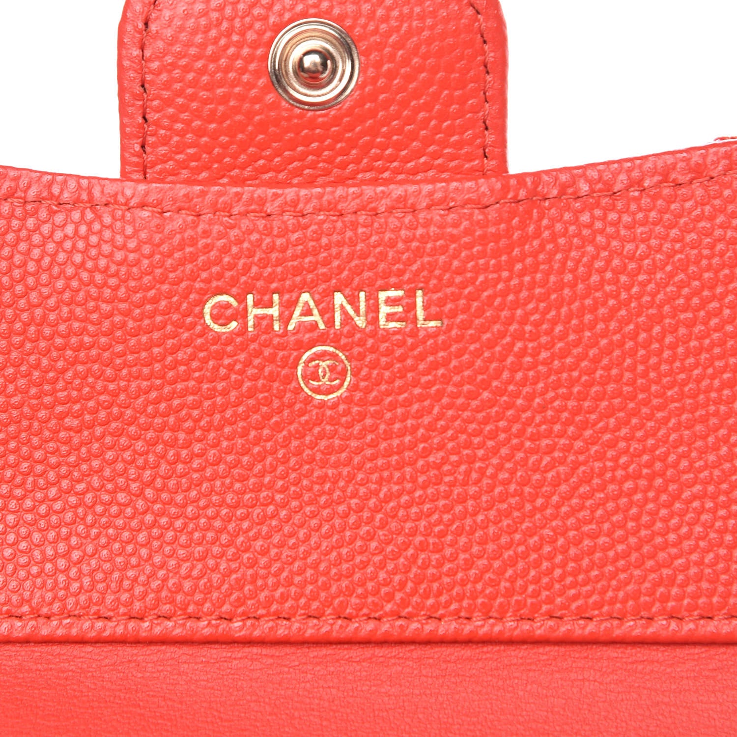 Chanel Caviar Quilted Compact Flap Wallet Red 6 of 9