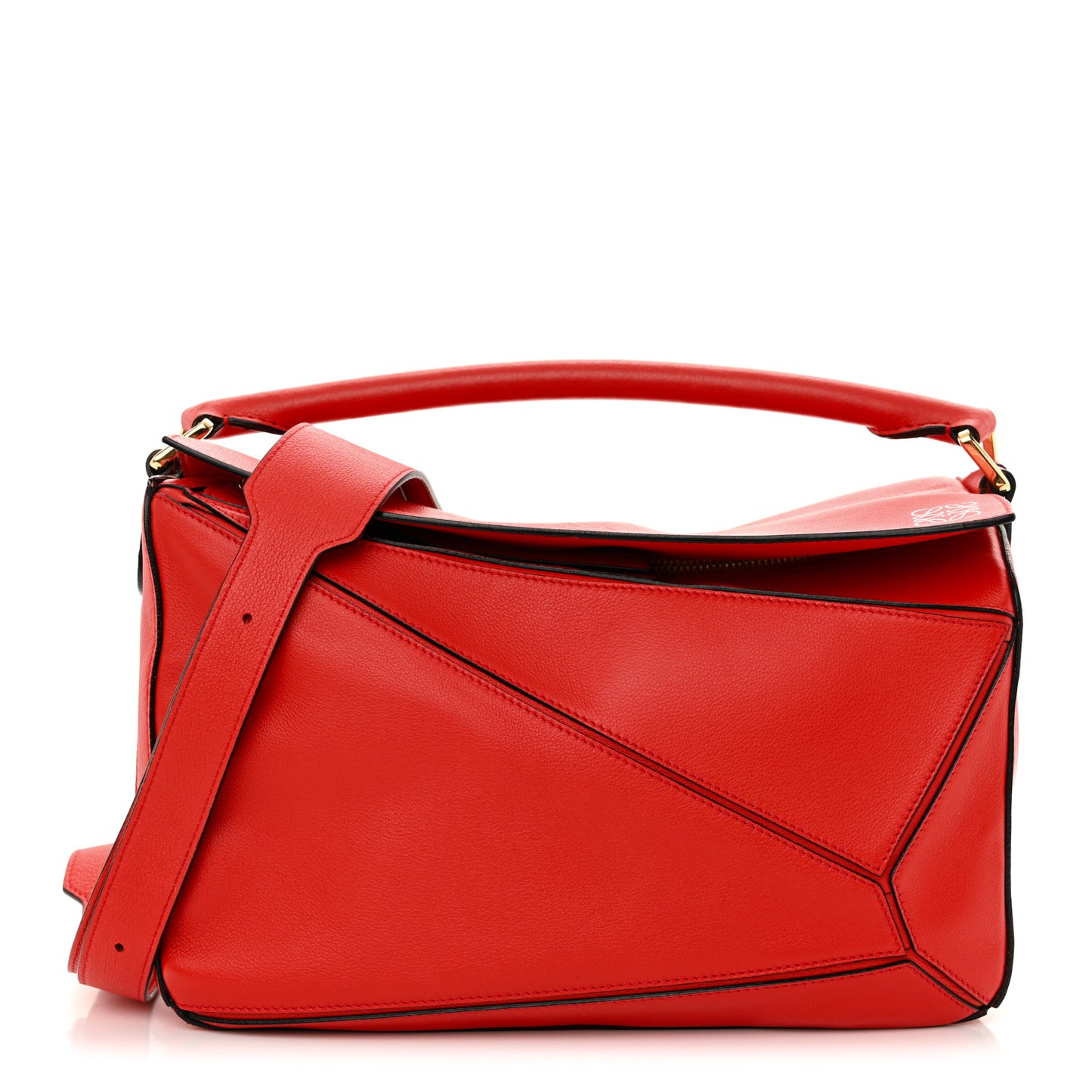 Calfskin Medium Puzzle Bag Primary Red