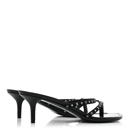 Louis Vuitton Satin Calfskin Citizen Thong Sandal 37 Black 4 of 7