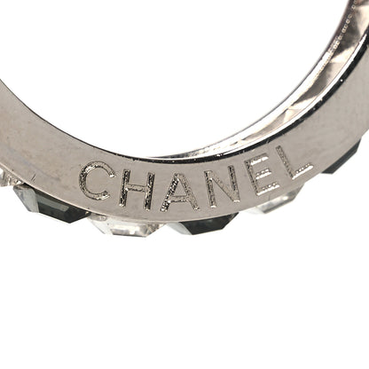 Chanel Baguette Crystal CC Hoop Earrings Silver 4 of 5
