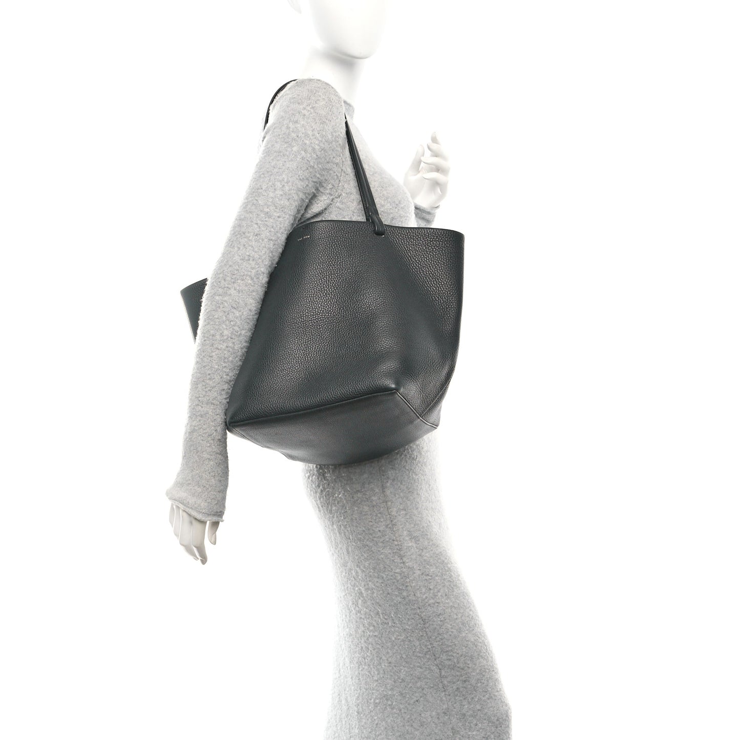Grained Calfskin Park Tote Three Black