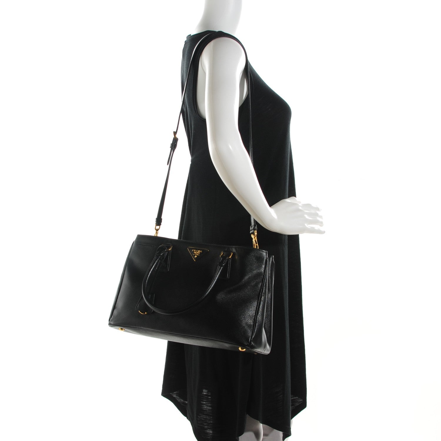 Prada Saffiano Lux Small Tote Nero Black 2 of 9