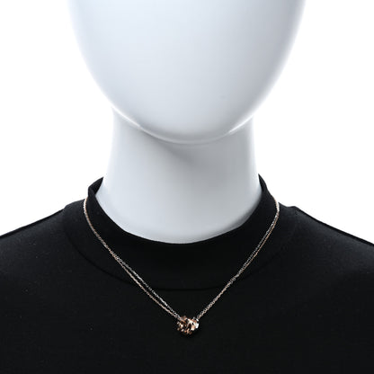 Cartier 18K White Pink Gold Diamond Three Ring LOVE Pendant Necklace 3 of 5