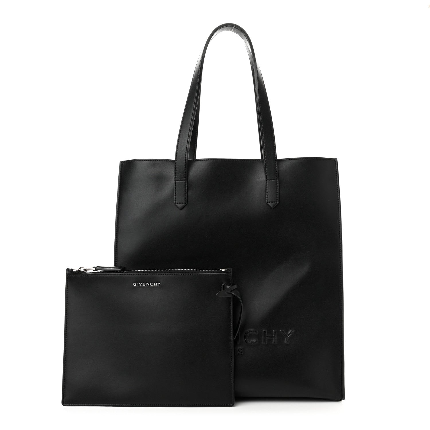 Givenchy Calfskin Logo Debossed Medium Shopper Tote Black 1 of 15