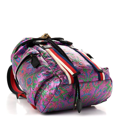 Gucci Brocade Web Small Double Buckle Backpack Multicolor 4 of 10