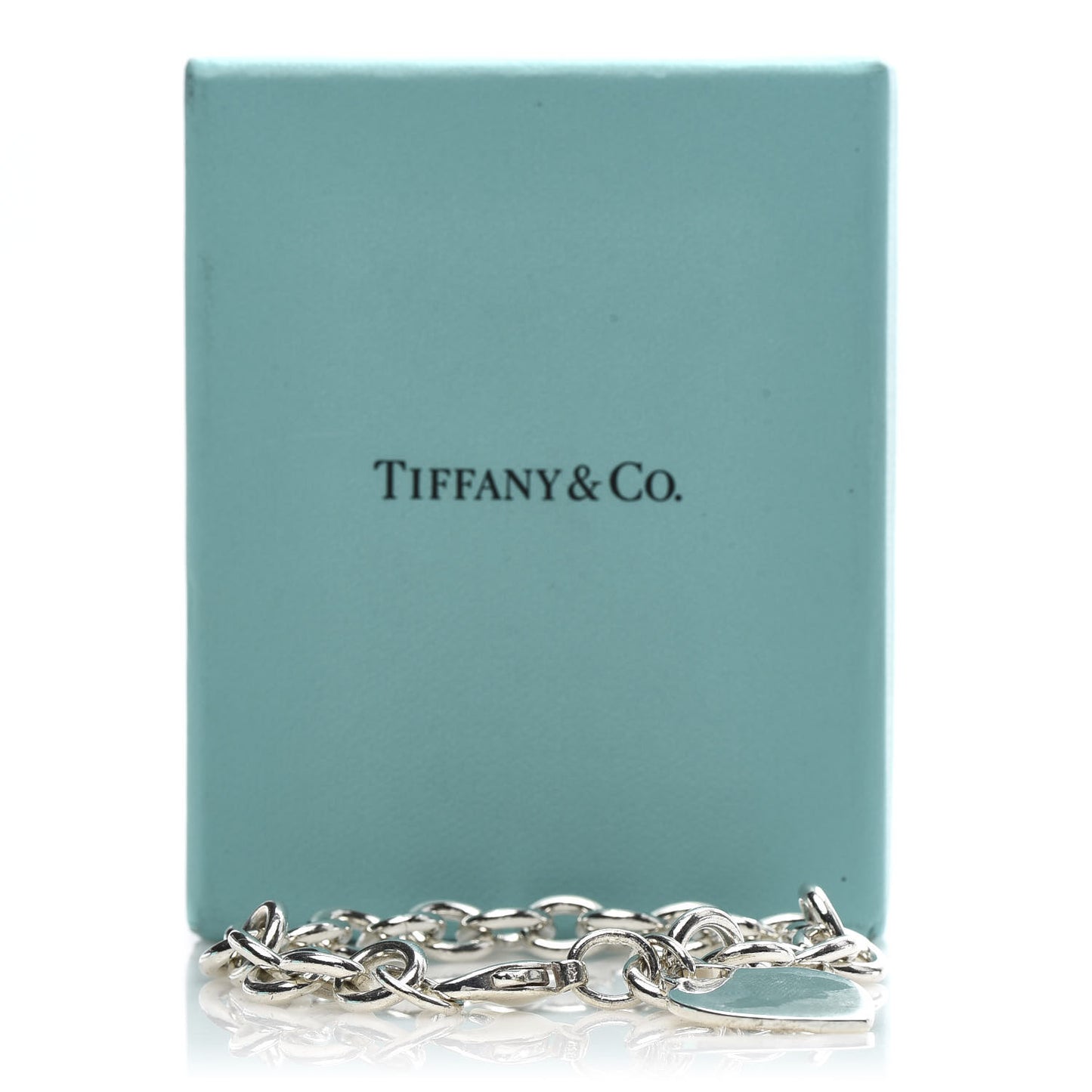 Sterling Silver Heart Tag Charm Bracelet