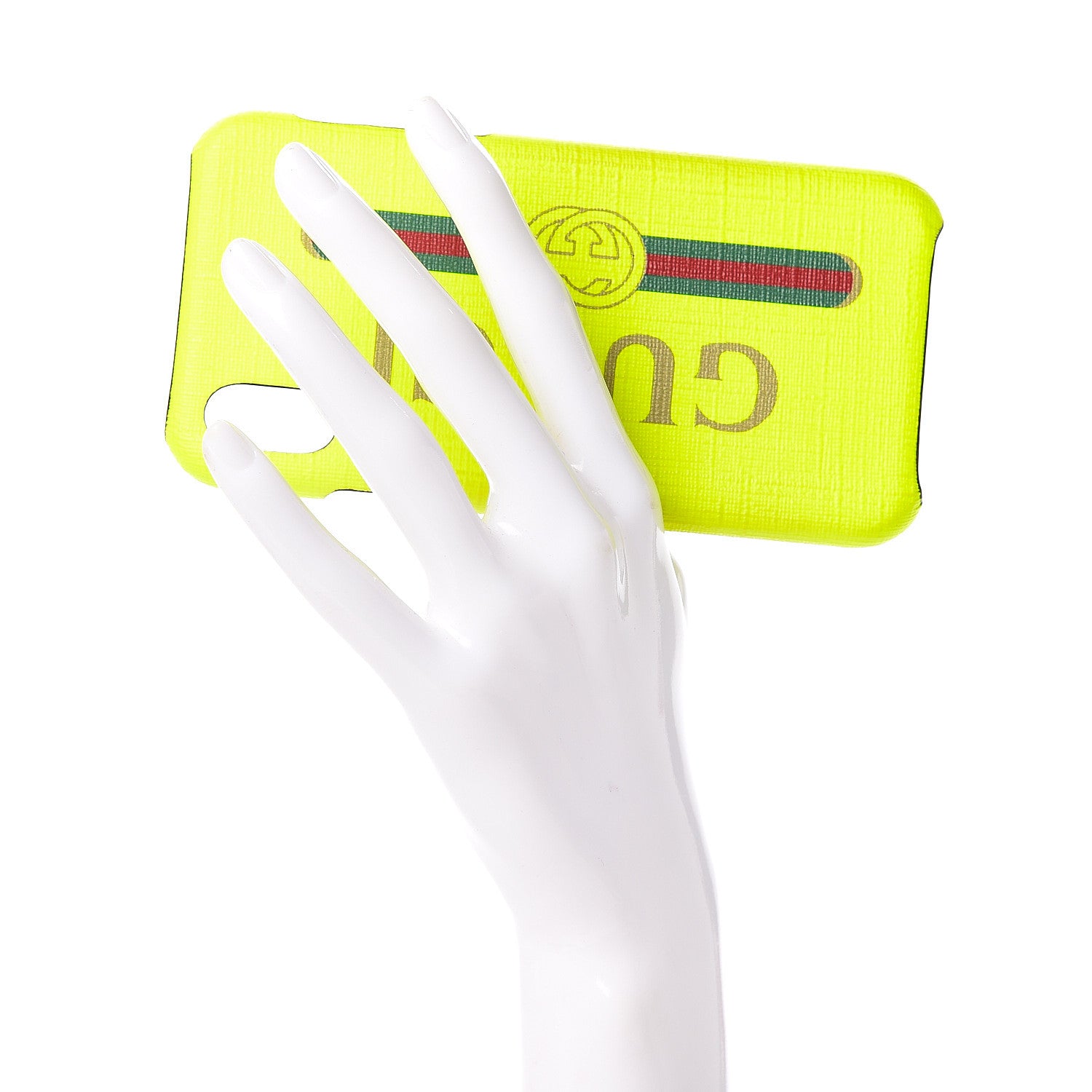 Gucci Rubber Print iPhone Xs Case Yellow Fluo Green 2 of 8