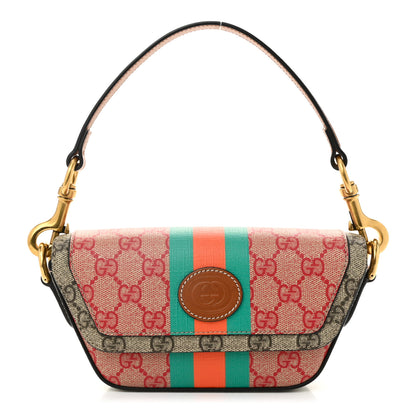 Gucci X DANS LE VERT GG Supreme Monogram Cuoio Web Mini Retro Interlocking G Top Handle Beige Rosso Ebony Harness Brown 1 of 10