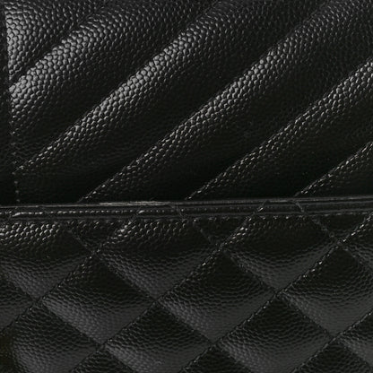 Saint Laurent Grain De Poudre Textured Mixed Matelasse Large Triquilt Monogram Satchel Black 10 of 11