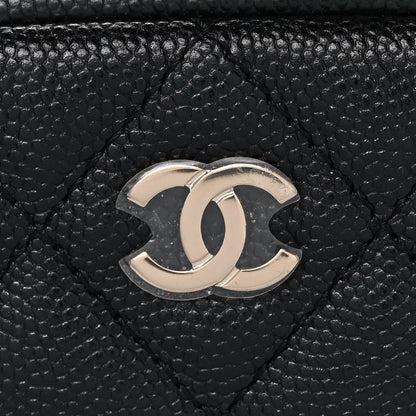 Chanel Caviar Quilted Small Curvy Pouch Cosmetic Case Black 8 of 11