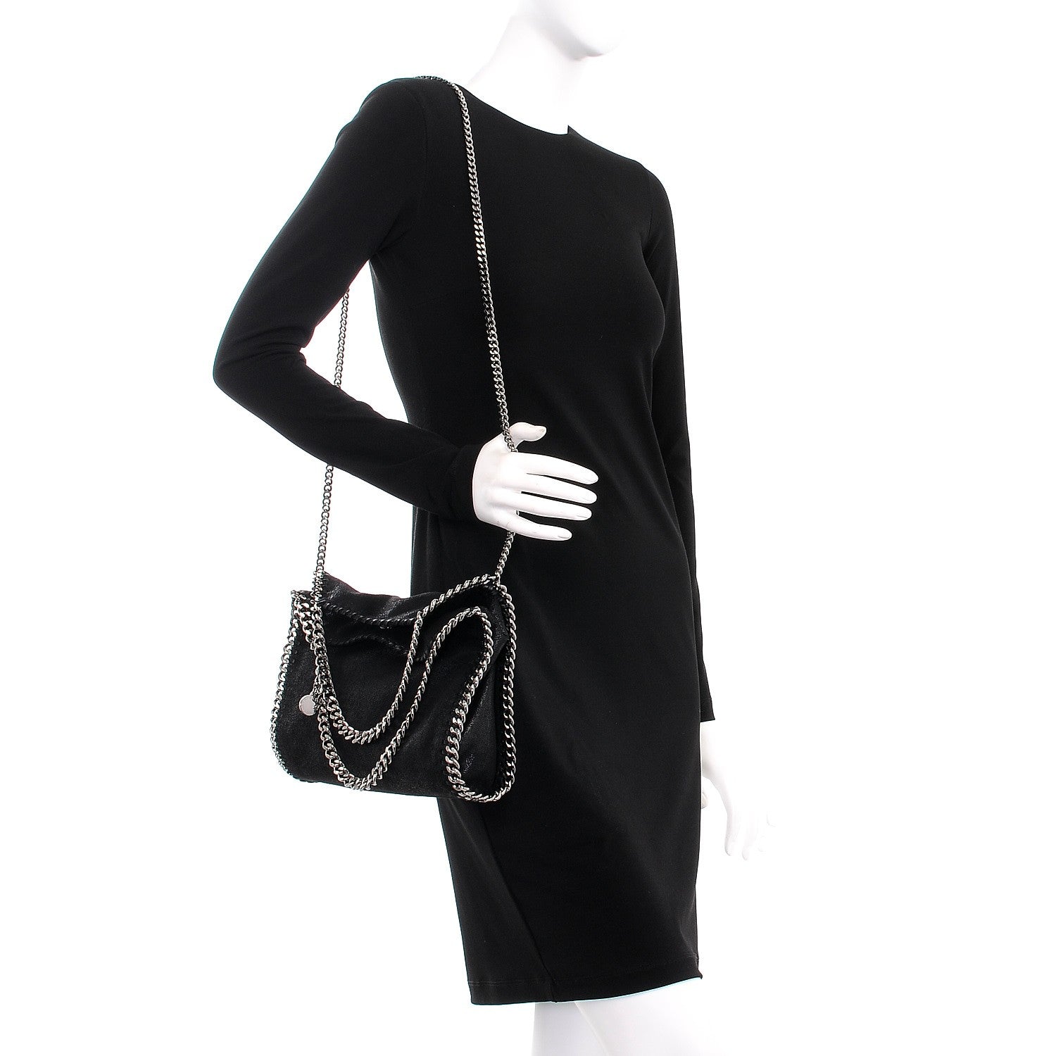 Stella McCartney Shaggy Deer Mini Falabella Tote Black 2 of 9