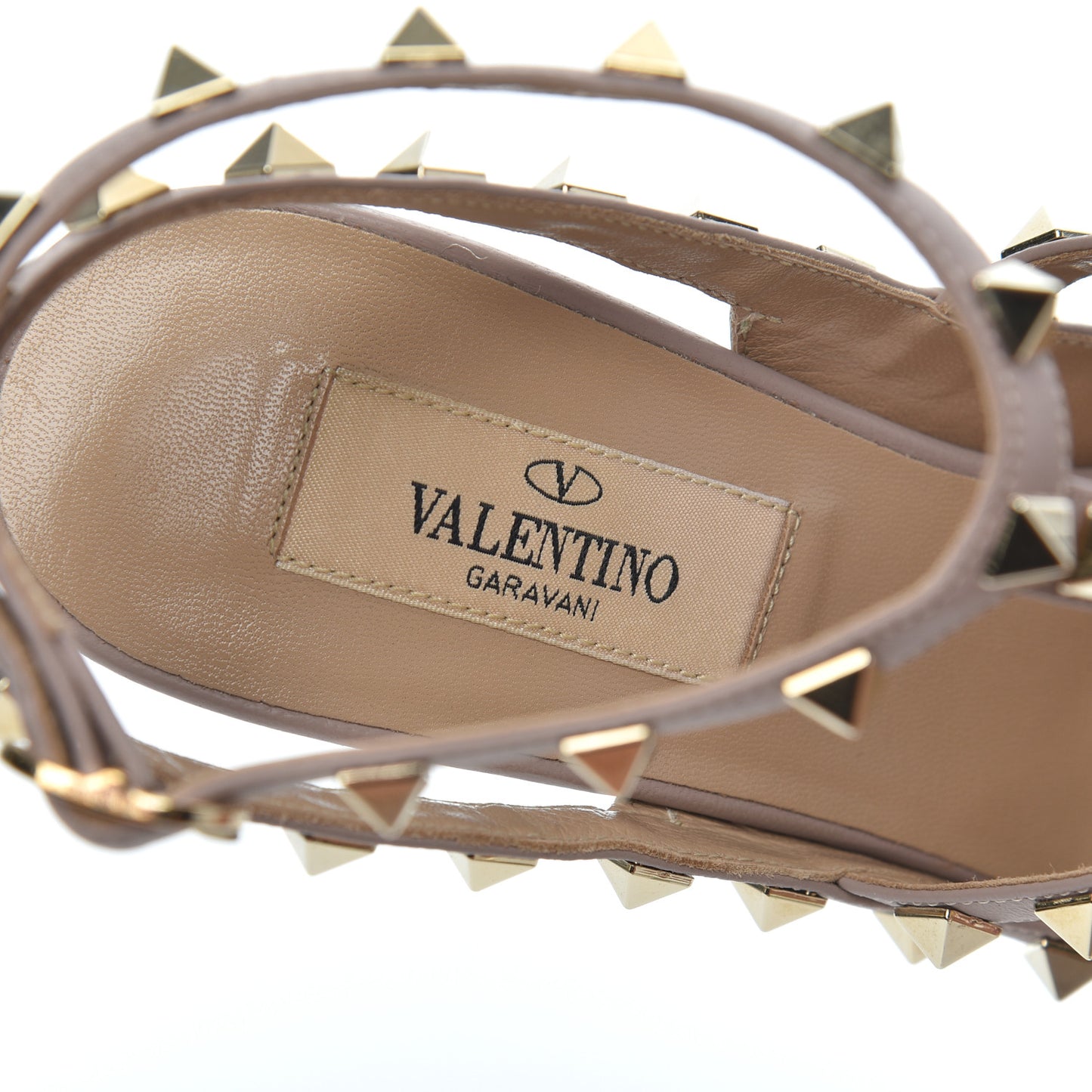Patent Nappa Rockstud Ankle Strap 100mm Pumps 37.5 Green Tea Sorbet Poudre