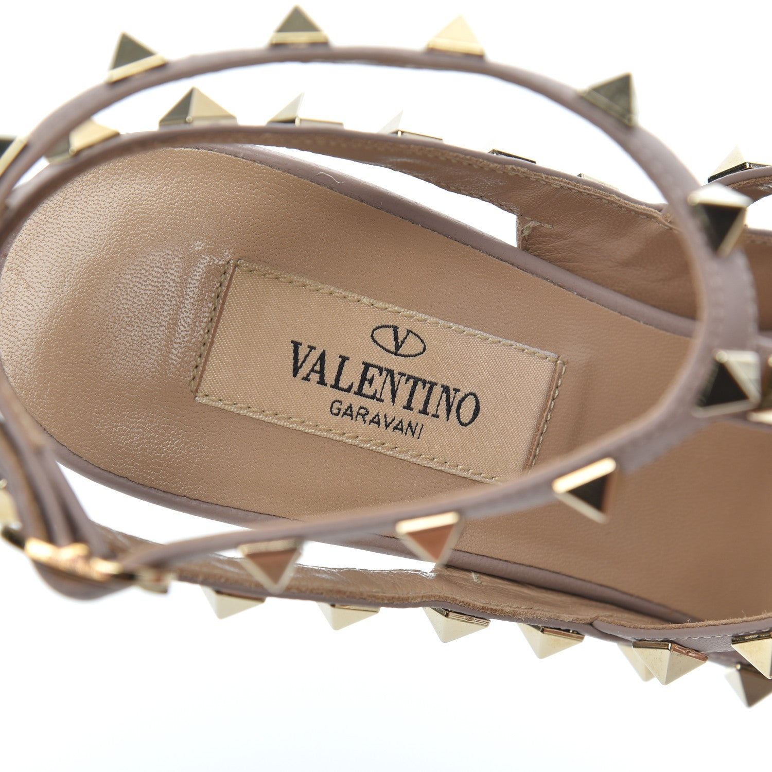 Valentino Garavani Patent Nappa Rockstud Ankle Strap 100mm Pumps 37.5 Green Tea Sorbet Poudre 6 of 16