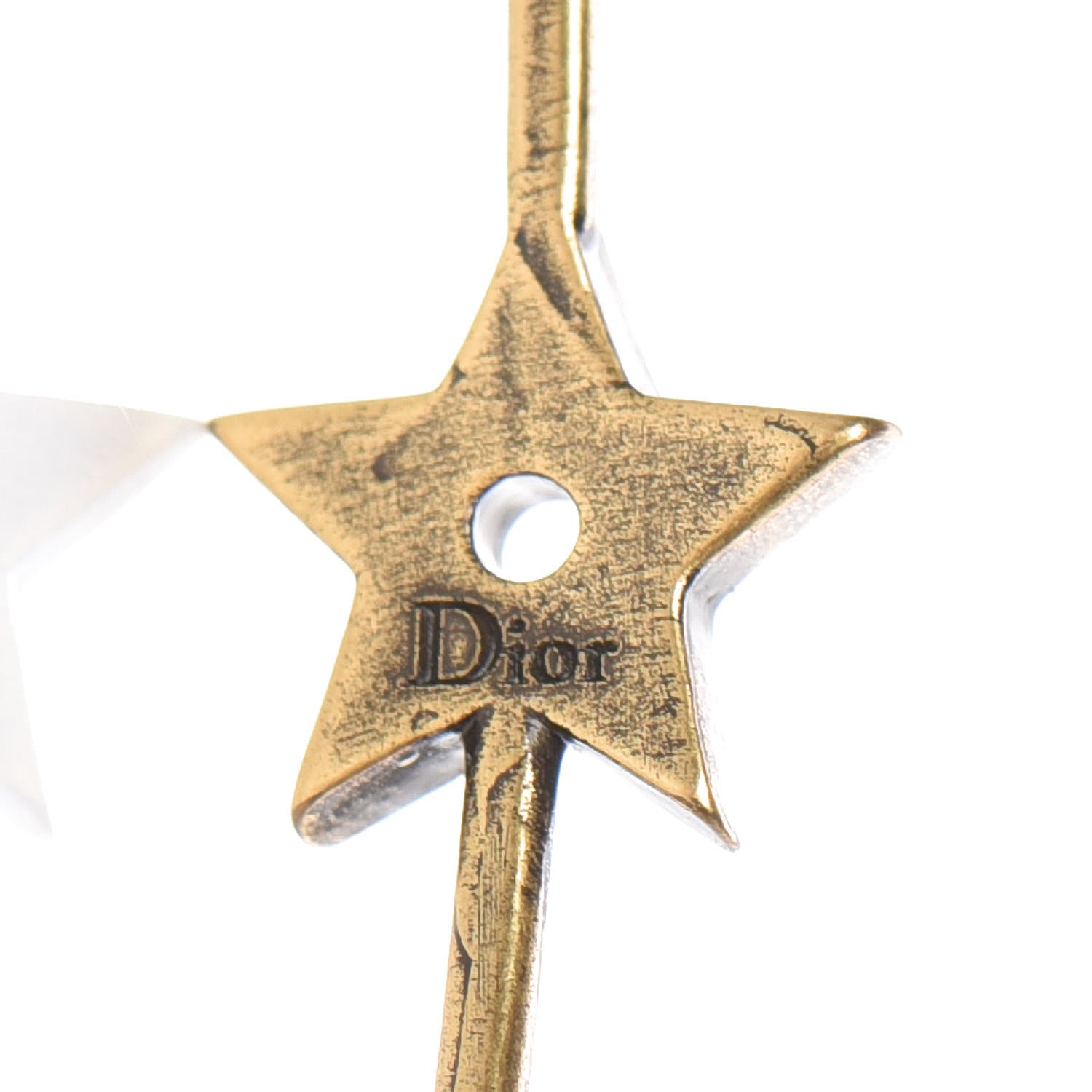 Christian Dior Metal J'Adior Hoop Earrings Aged Gold 3 of 4