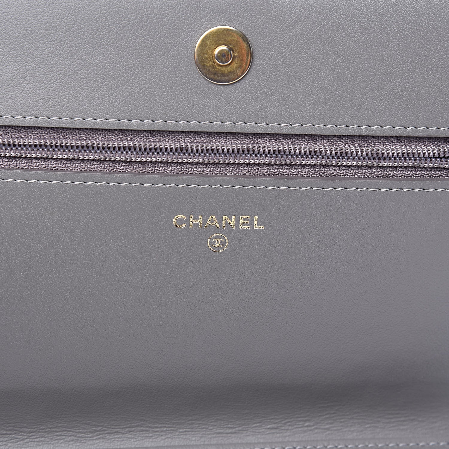 Chanel Caviar Quilted Boy Wallet On Chain WOC Grey 6 of 11