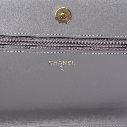 Chanel Caviar Quilted Boy Wallet On Chain WOC Grey 6 of 11