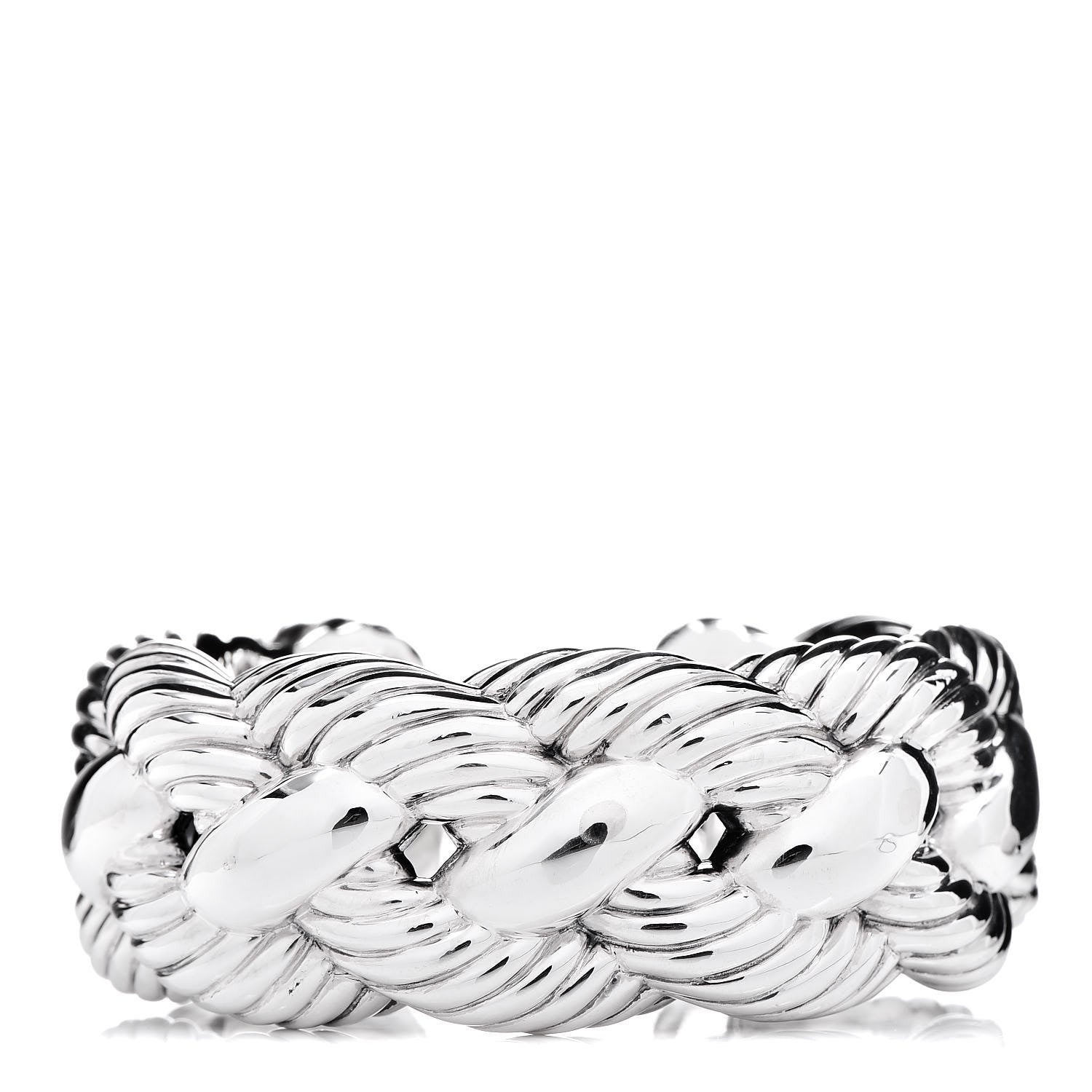 David Yurman Sterling Silver Large Woven Cable Cuff 1 of 5