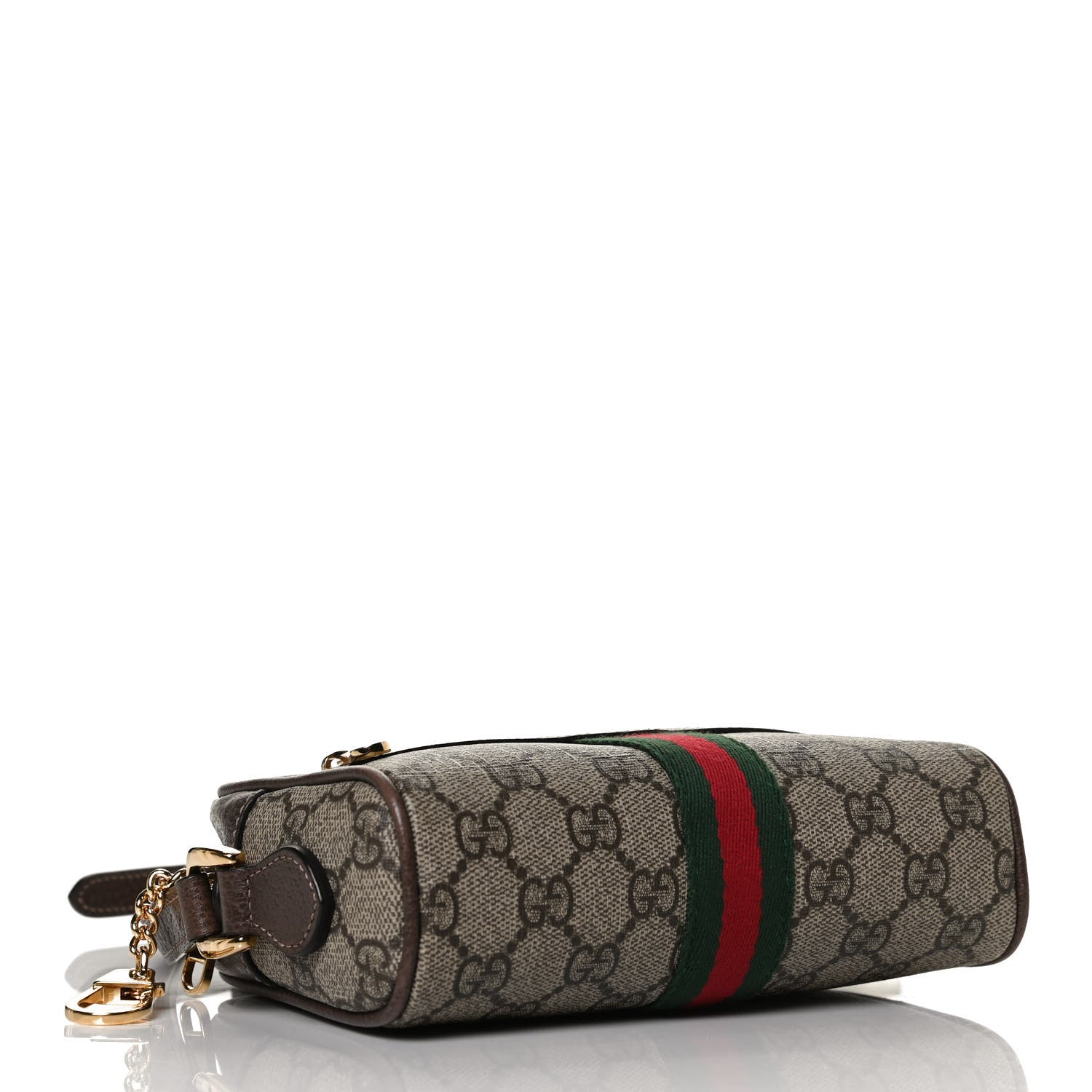 Gucci GG Supreme Monogram Web Mini Ophidia Shoulder Bag Brown 4 of 16