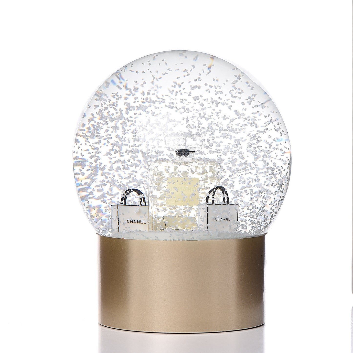 Glass N°5 Perfume Bottle Snow Globe