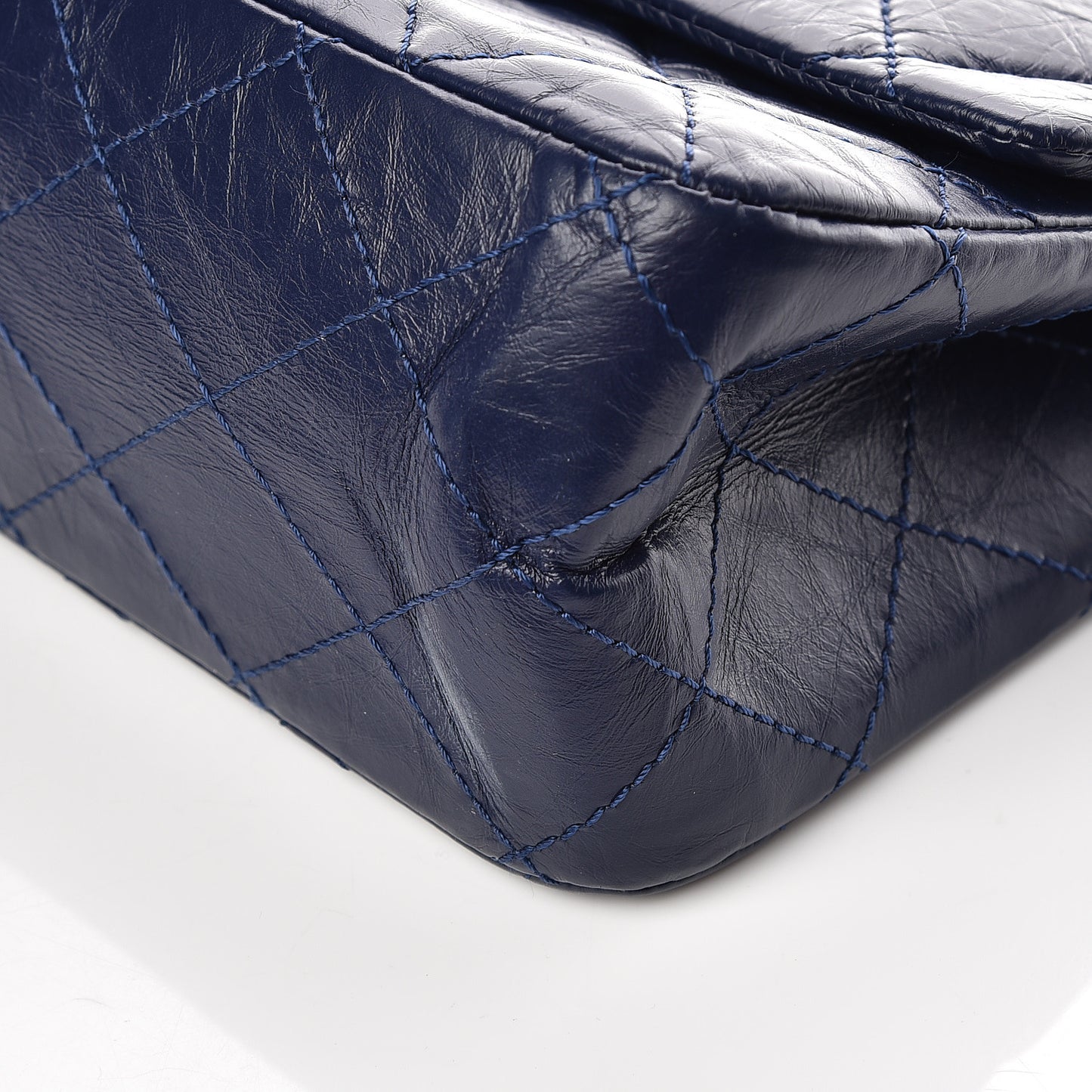 Aged Calfskin Quilted 2.55 Reissue 227 Flap Dark Blue