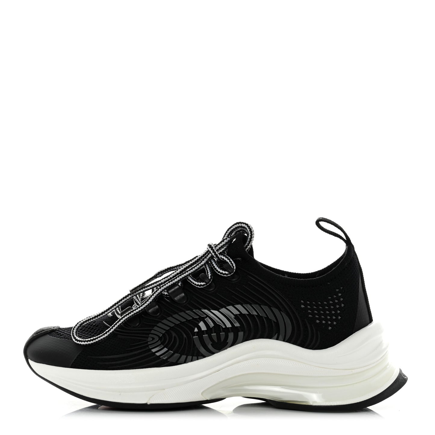 Technical Knit Fabric Waves Womens Gucci Run Sneakers 35 Black Loess