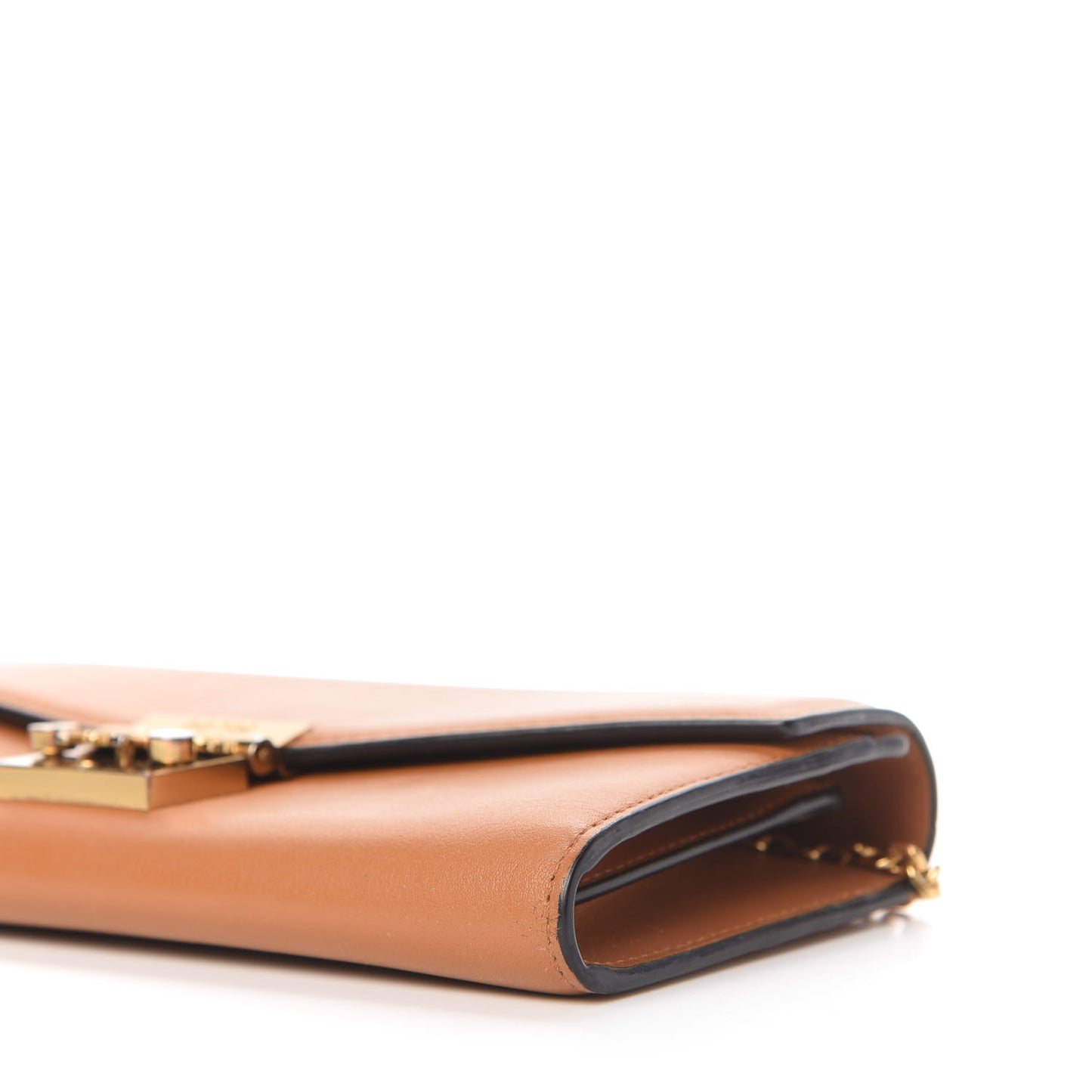 Calfskin Large Patricia Wallet On Chain Cognac