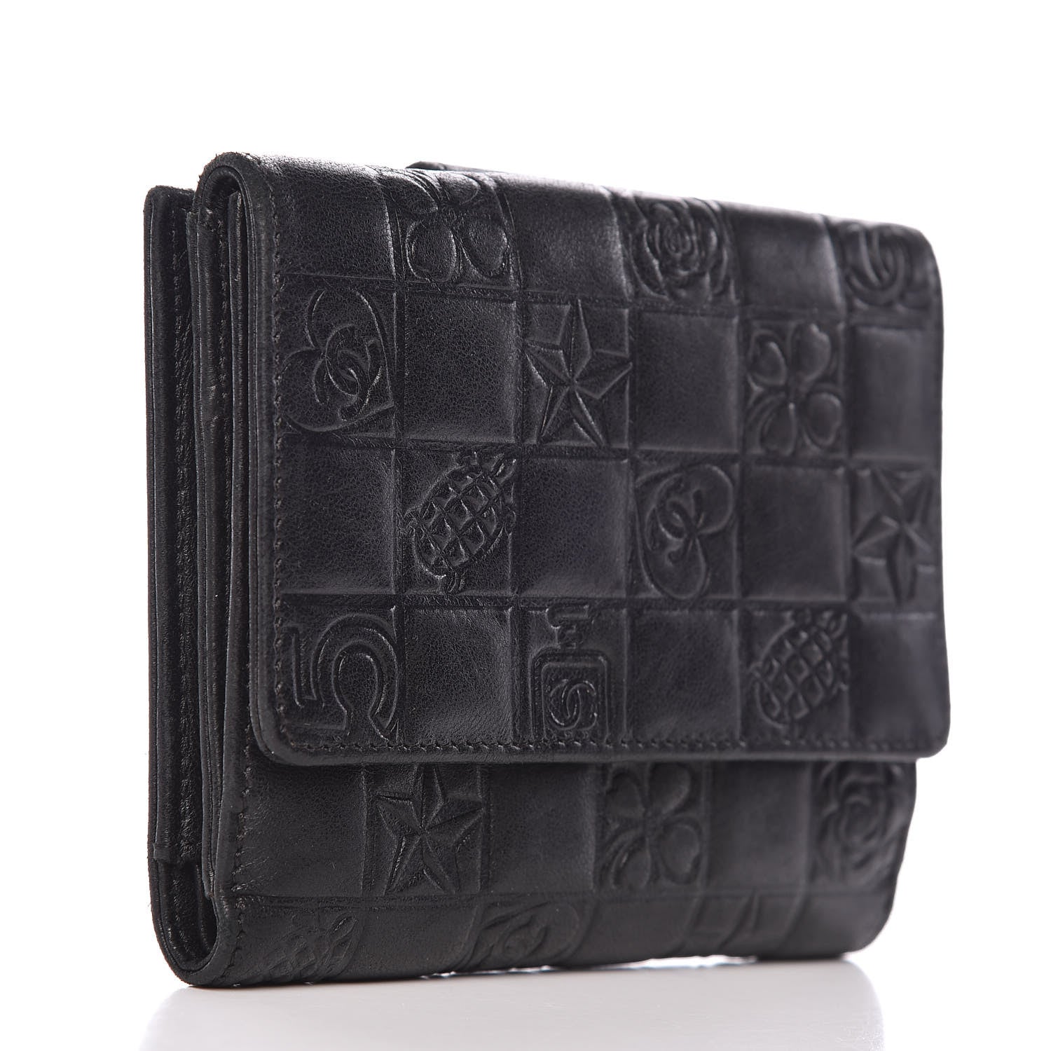Chanel Lambskin Precious Symbols French Wallet Black 3 of 10