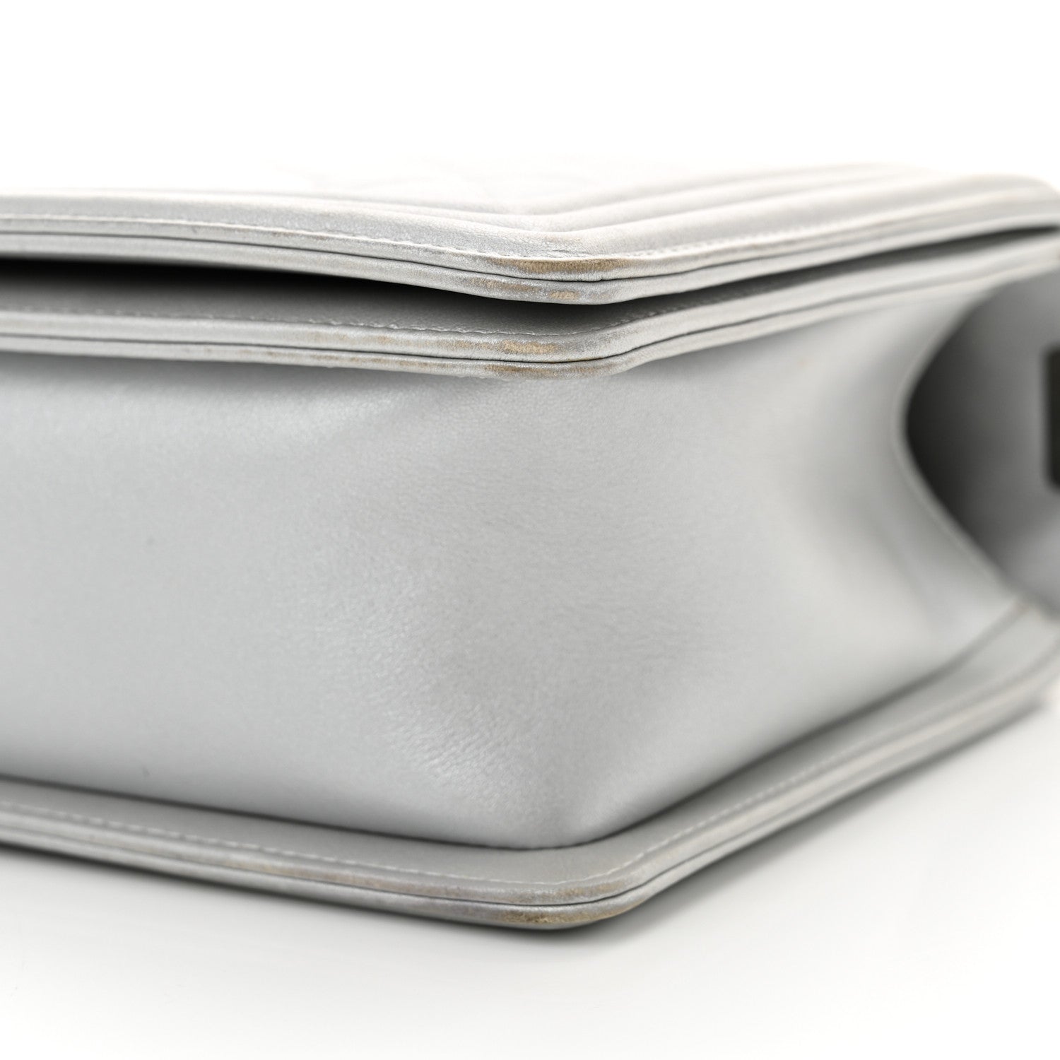 Chanel Metallic Calfskin Quilted New Medium Boy Flap Silver 10 of 14