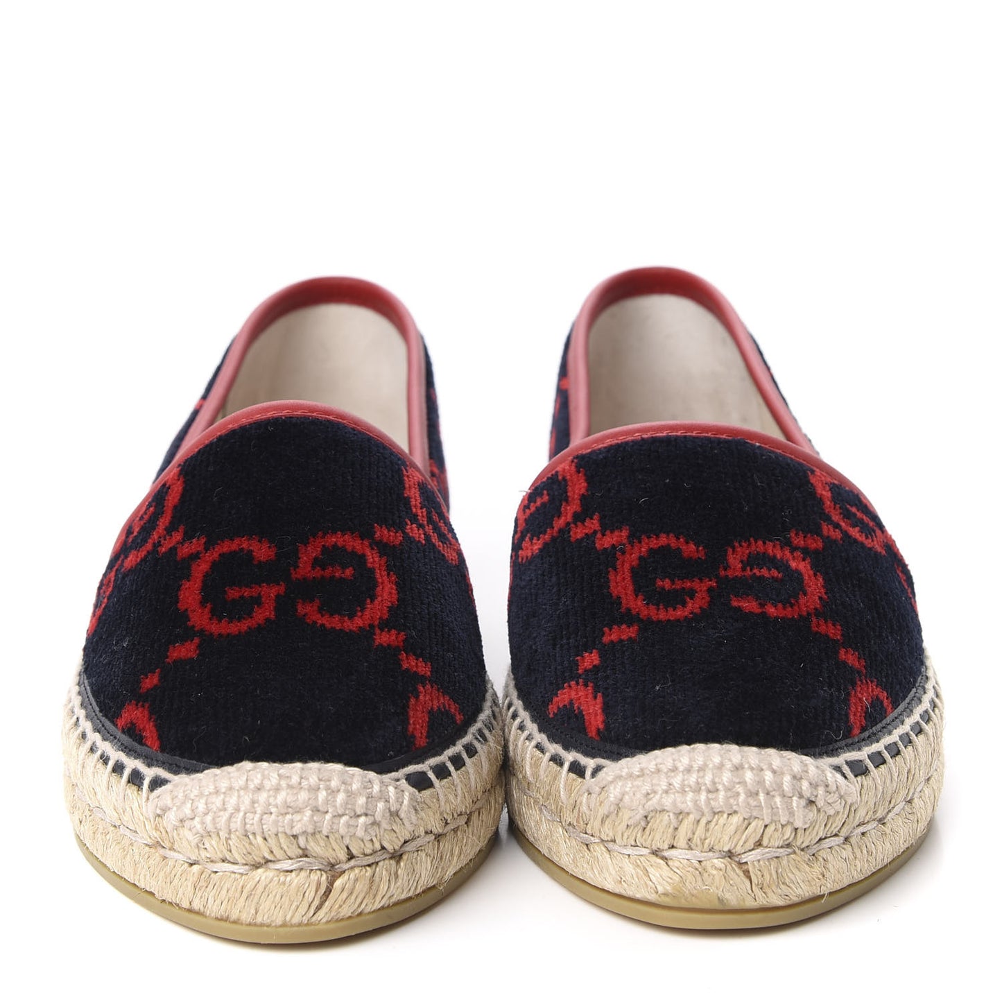 Terry Cloth GG Monogram Espadrilles 36 Blue Red