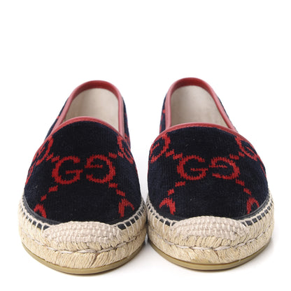 Gucci Terry Cloth GG Monogram Espadrilles 36 Blue Red 2 of 9