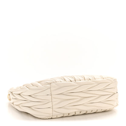 Miu Miu Nappa Matelasse Regular Wander Hobo White 4 of 11