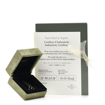 Van Cleef & Arpels 18K Rose Gold Diamond Black Onyx Vintage Alhambra Pendant Necklace 5 of 5