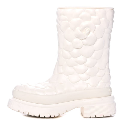 Valentino Garavani Rubber Atelier 03 Rose Edition 30/50mm Short Rainboots 37 Avorio 1 of 14