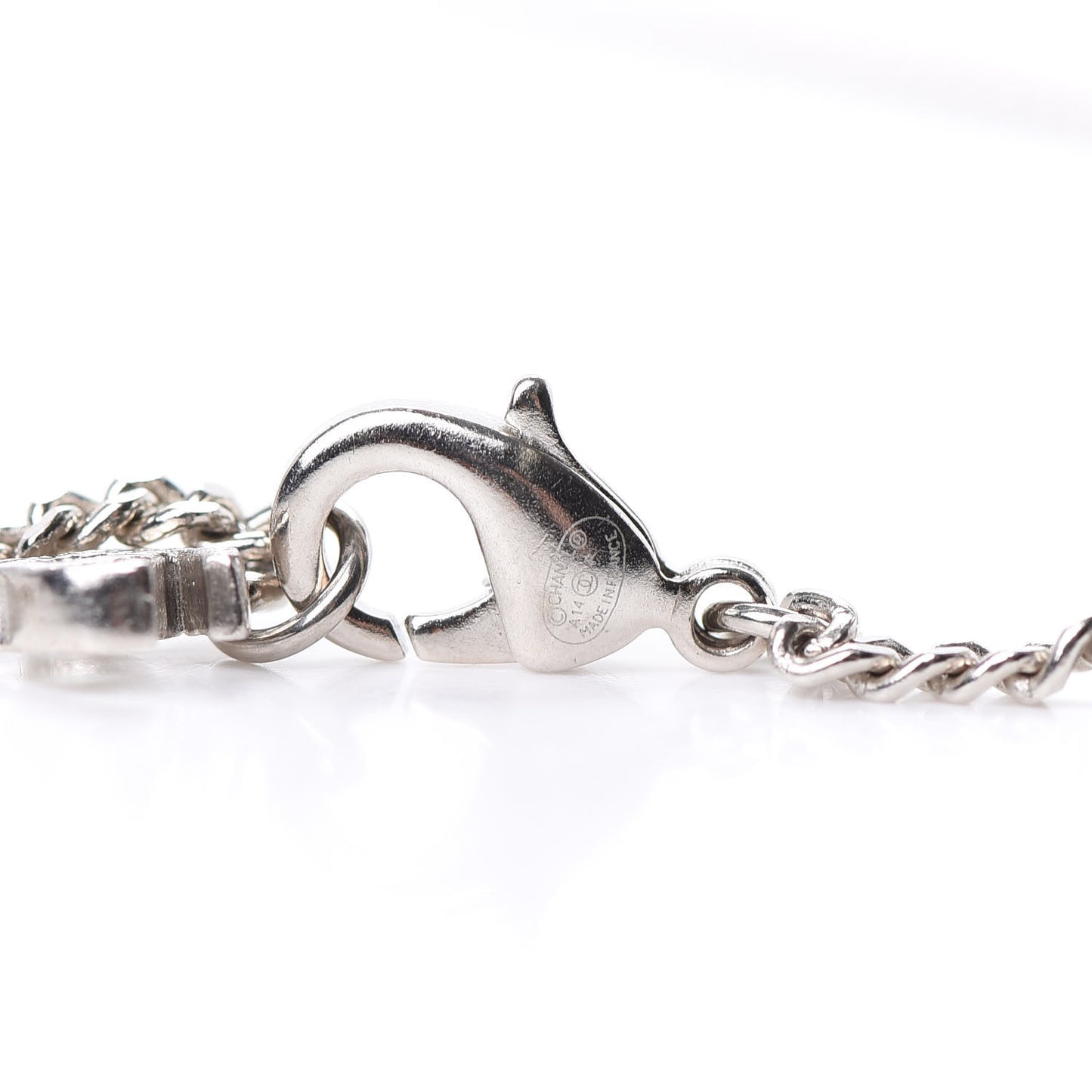 Crystal CC Pendant Necklace Silver