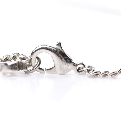 Chanel Crystal CC Pendant Necklace Silver 4 of 5