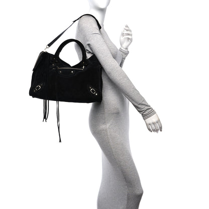 Balenciaga Baby Daim Suede Classic Silver Hardware City Black 2 of 11